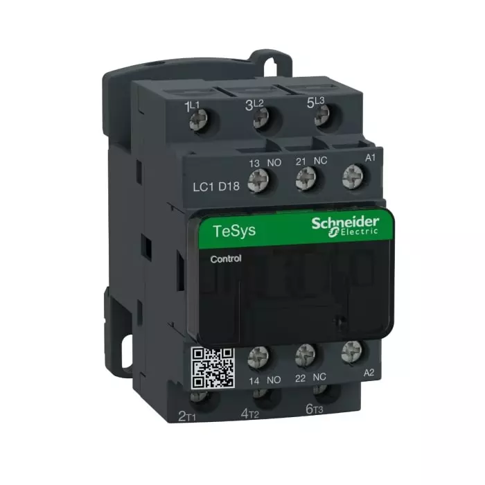 Schneider Electric LC1D Tesys D 3 Pole 1NO+1NC 18 A Changeover Contactor, LC1D18LE7