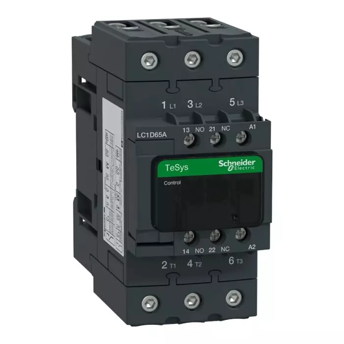 Schneider Electric LC1D Tesys D 3 Pole 1NO+1NC 65 A Changeover Contactor, LC1D65AT7