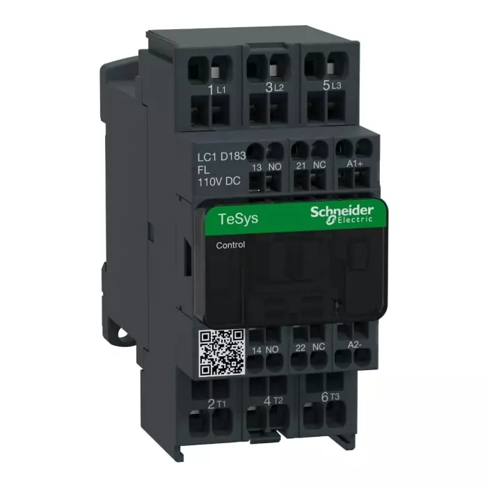Schneider Electric LC1D Tesys D 3 Pole 1NO+1NC 18 A Changeover Contactor, LC1D183FL