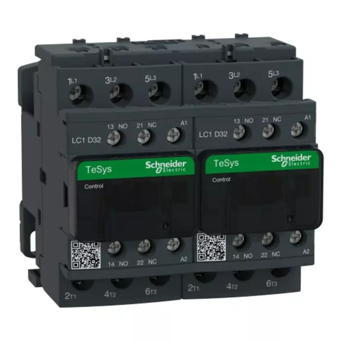 Schneider Electric LC2D Tesys D 3 Pole 1NO+1NC 32 A Reversing Contactor, LC2D32P7V