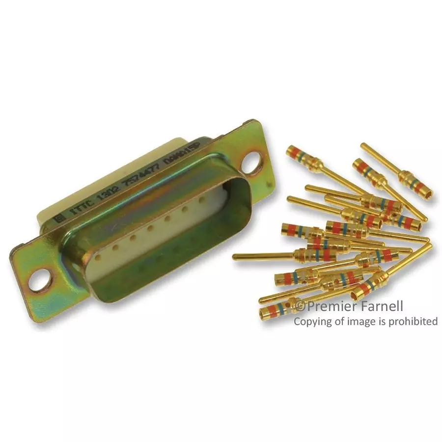 ITT CANNON D Sub Connectors CONNECTOR, D SUB, PLUG, 15 POSITION, CRIMP, DAMA15P