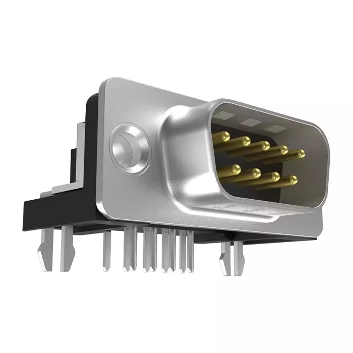AMPHENOL COMMUNICATIONS SOLUTIONS FILTERED D-SUB CONN, R/A PLUG, 9POS, DE, FCE17E09PB490