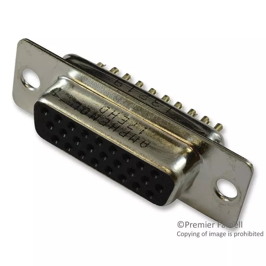 AMPHENOL COMMUNICATIONS SOLUTIONS D SUB CONNECTOR, STANDARD, 26 POSITION, RECEPTACLE, 17EHD026SAA000