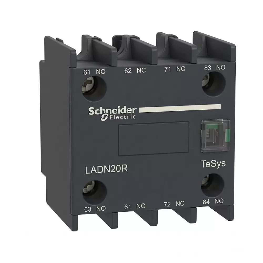 Schneider Electric Auxiliary Contact Block TeSys Deca Series 2 NO Auxiliary Contacts 17 V Rating and 1 mA Current, LADN20R