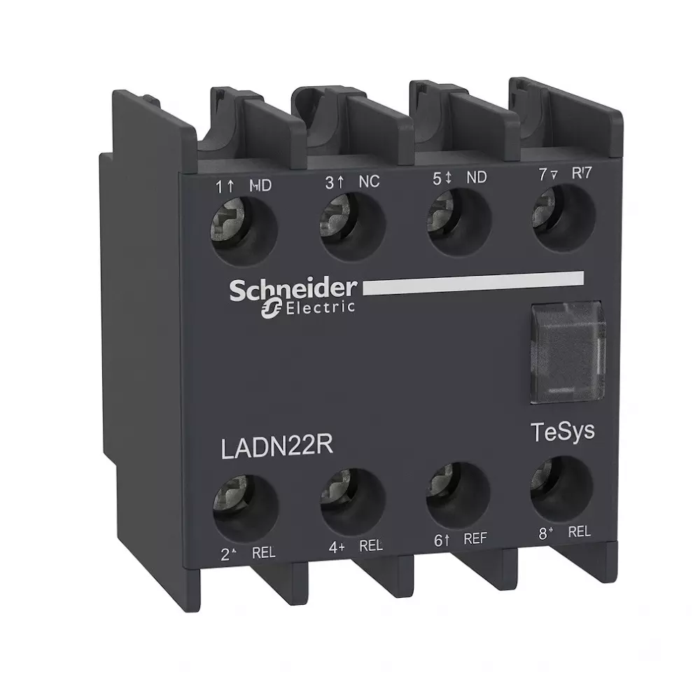 Schneider Electric Auxiliary Contact Block TeSys Deca Series 2 NO + 2 NC Auxiliary Contacts 17 V Rating and 1 mA Current, LADN22R