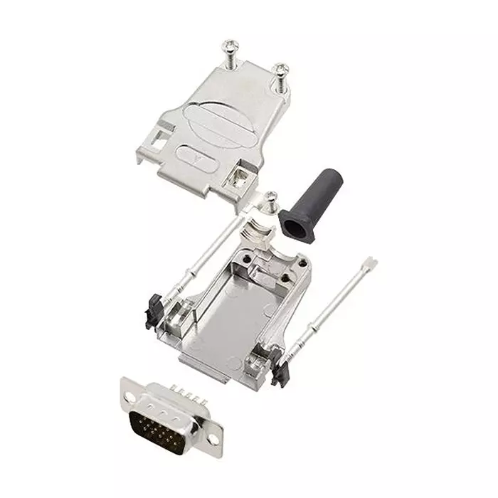 AMPHENOL COMMUNICATIONS SOLUTIONS HD-D SUB CONNECTOR, PLUG, 15POS, SOLDER, L17DTZF09-LJS-RG+L717HDE15P