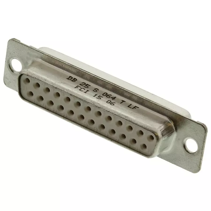 AMPHENOL COMMUNICATIONS SOLUTIONS RCPT, D SUB, SOLDER CUP, VERTICAL, 25WAY, DB25S064TLF