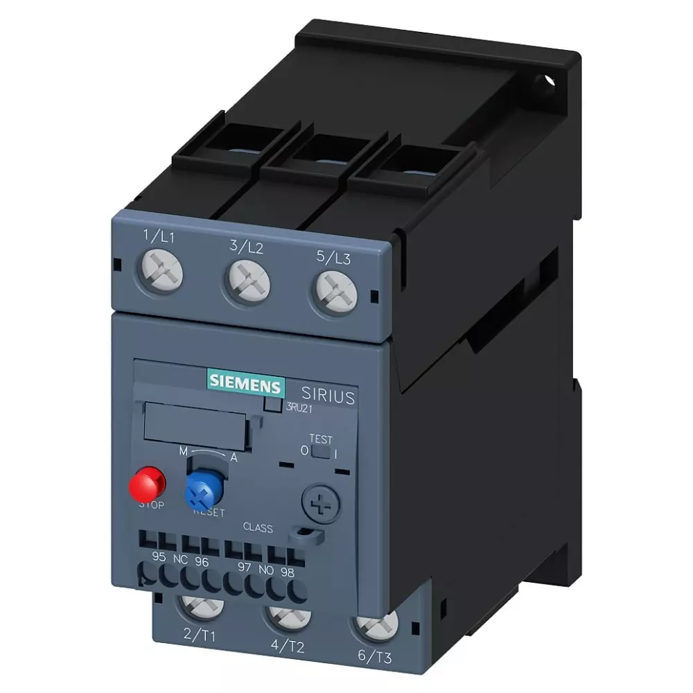 Siemens SIRIUS 3RU2 Thermal Overload Relay 1NC/1NO, 8 A F.L.C, 3 A Contact Rating, 5.5 kW, 3P, SIRIUS, 3RU21361HD0