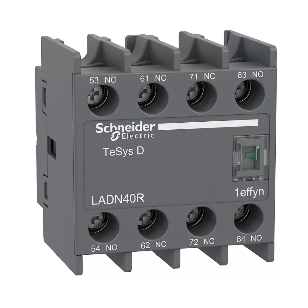 Schneider Electric Auxiliary Contact Block TeSys Deca Series 4 NO Auxiliary Contacts 17 V Rating and 1 mA Current, LADN40R