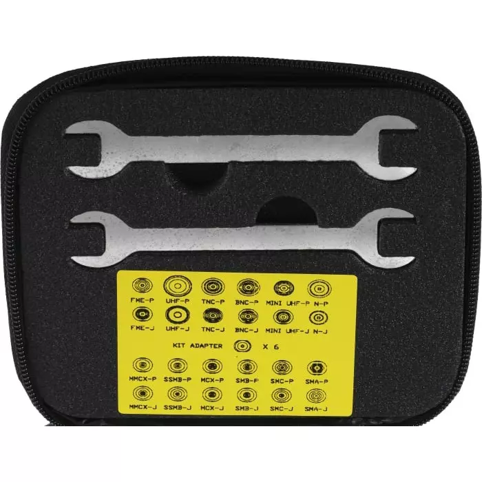 RS Pro RF Connector Kit RF Coaxial Inter Series Adapter Kit 2 x Spanners is Supplied in a Zip-Up Soft Case, 30 RF