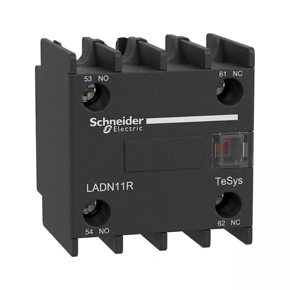 Schneider Electric Auxiliary Contact Block TeSys Deca Series 1 NO + 1 NC Auxiliary Contacts 17 V Rating and 1 mA Current, LADN11R