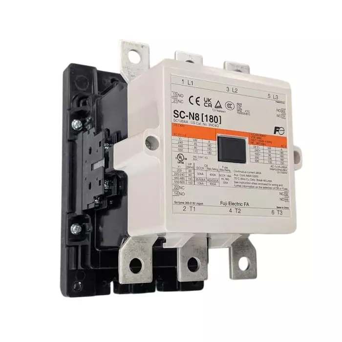 Fuji Electric Standard Electromagnetic Contactor without Case Cover, SC-N8 Coil 200V 2a2b