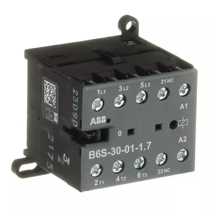 ABB B6S-30-01-1.7-71 B6S Contactor, 24 V DC Coil, 3-Pole, 20 A, 4 kW, 3NO, 690 V AC, GJL1213001R7011
