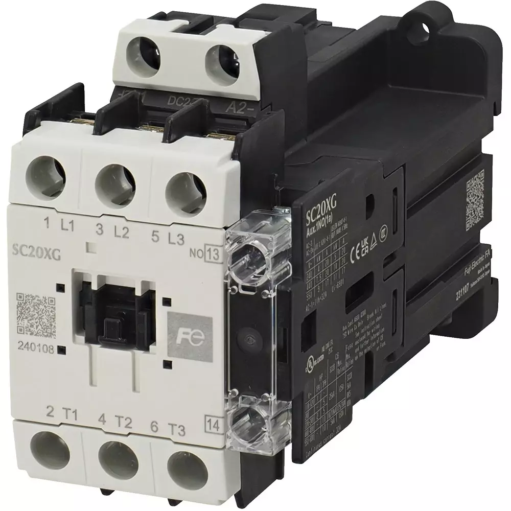 Fuji Electric Electromagnetic Contactor 1B Auxiliary Contact (400 V)20 Amp, SC20XG-B01