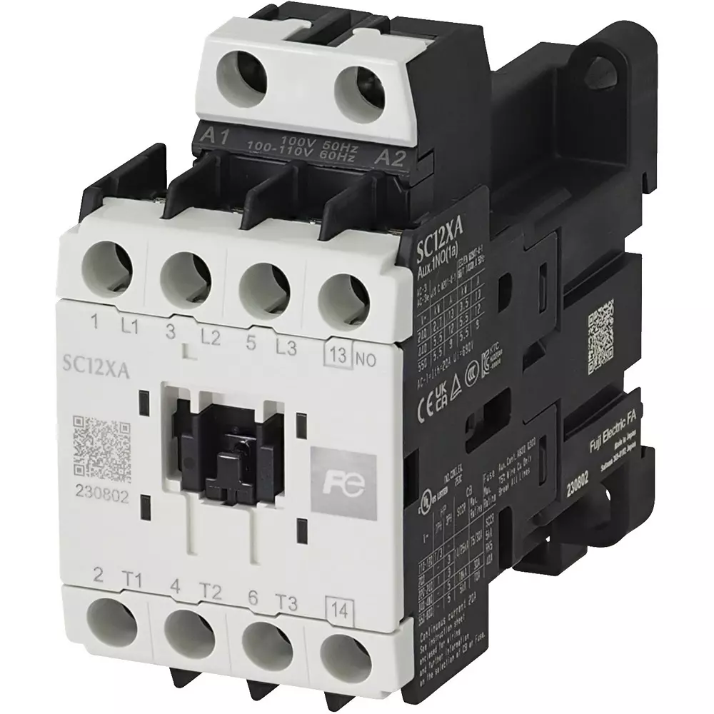 Fuji Electric Electromagnetic Contactor 1A2B Auxiliary Contact (400 V)12 Amp, SC12XA-S12Z3
