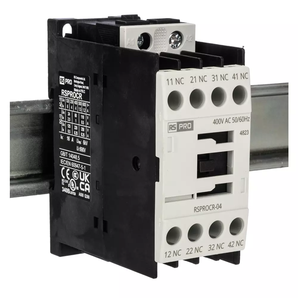 Buy RS PRO Contactor 1 Pole 400 V AC Coil Voltage 4 Amp Contact Current ...