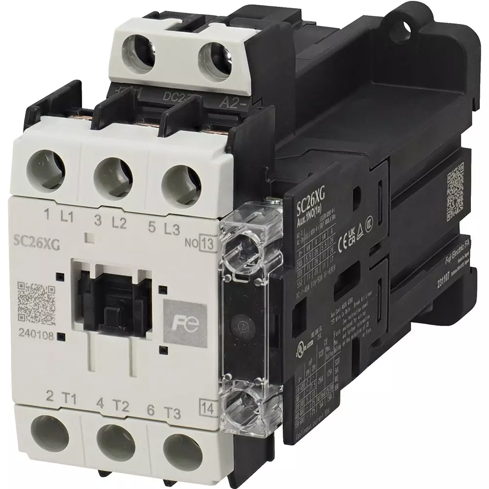 Fuji Electric Electromagnetic Contactor 1A Auxiliary Contact (400 V)26 Amp, SC26XGH-L10CC