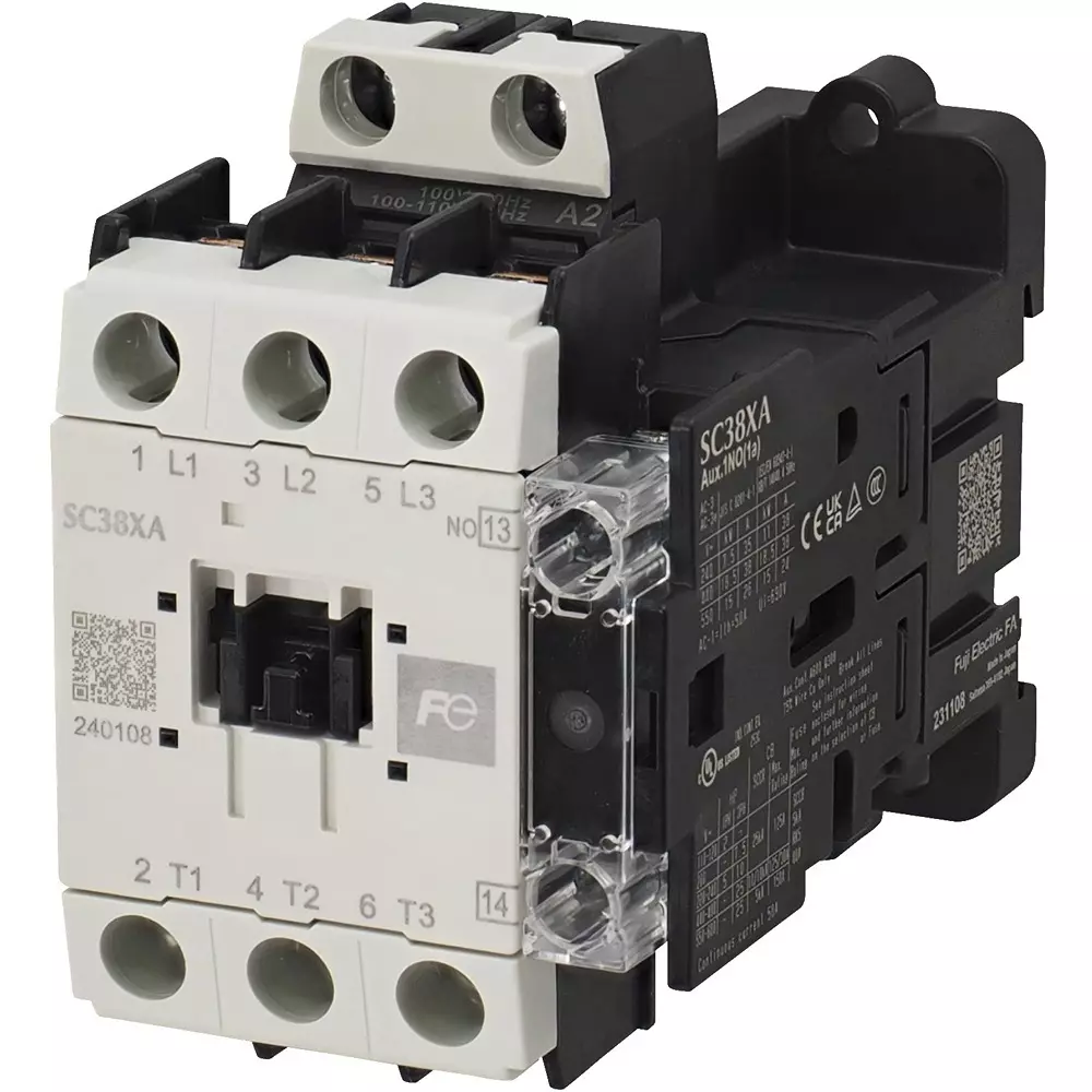 Fuji Electric Electromagnetic Contactor 1A Auxiliary Contact (400 V)38 Amp, SC38XAHR-M10Z3