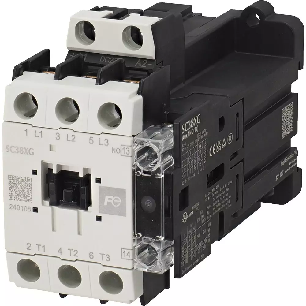 Fuji Electric Electromagnetic Contactor 1B Auxiliary Contact (400 V)38 Amp, SC38XGR-201Z3