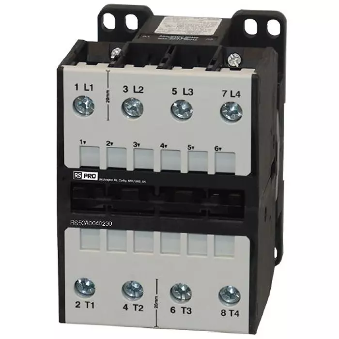 RS PRO Contactor 4 Pole 230 V AC Coil Voltage 62 Amp Contact Current, 2778489