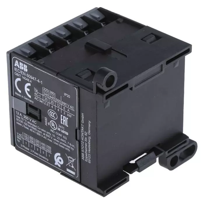 ABB BC6 B Contactor, 24 V DC Coil, 3-Pole, 9 A, 4 kW, 3NO, 690 V AC, BC6-30-01-01