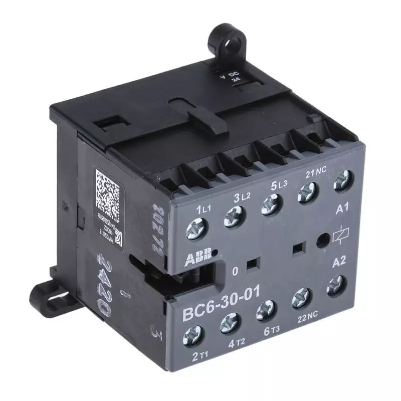 ABB BC6 B Contactor, 24 V DC Coil, 3-Pole, 9 A, 4 kW, 3NO, 690 V AC, BC6-30-01-01