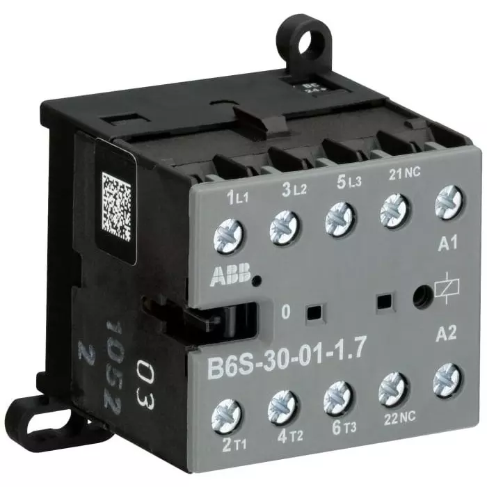 ABB B6S-30-10-1.7 B6S Contactor, 24 V AC Coil, 3-Pole, 20 A, 4kW, 3NO, 690 V AC, B6S-30-10-1.7