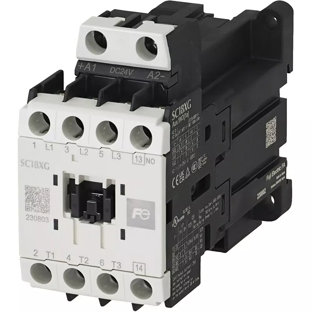 Fuji Electric Electromagnetic Contactor 1B Auxiliary Contact (400 V)18 Amp, SC18XGR-Y01