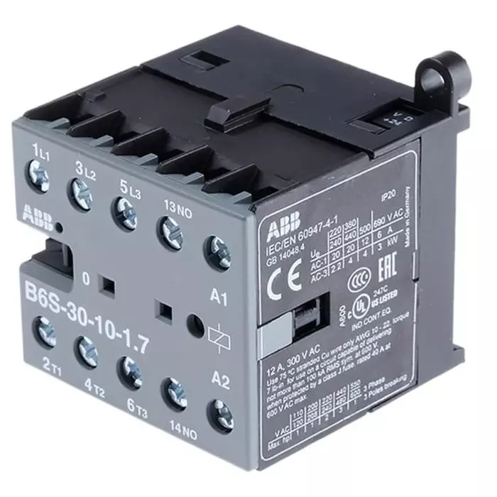 ABB B Range B6 Contactor Relay, 24 V DC Coil, 3-Pole, 9 A, 4 kW, 3NO, 690 V AC, GJL1213001R7101