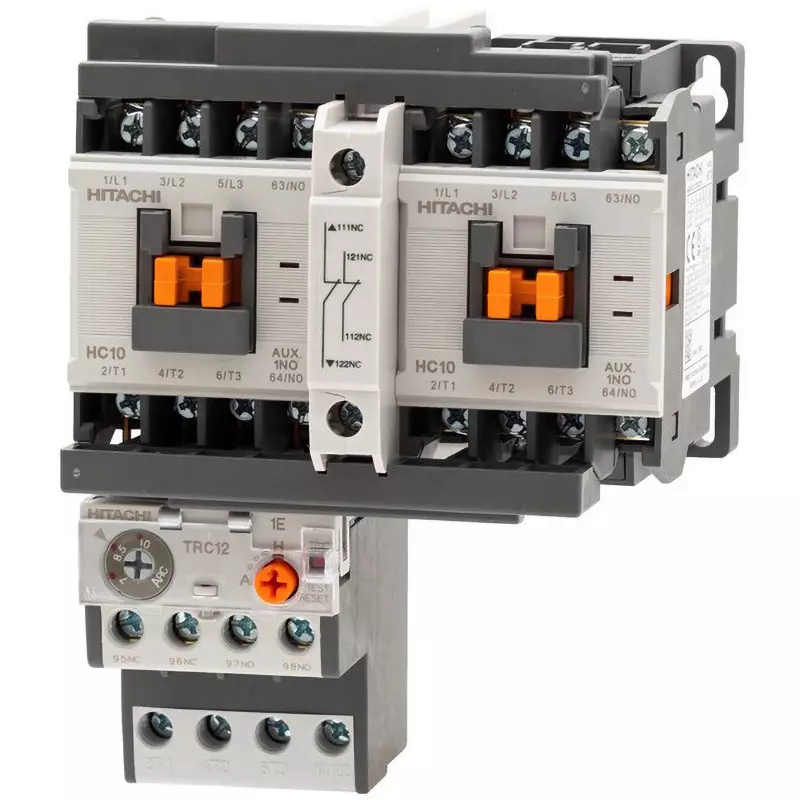 Hitachi Electromagnetic Contactor Reversible Operation 15 million times Mechanical Durability, HC10-RT 0.75kW 200V AC200V
