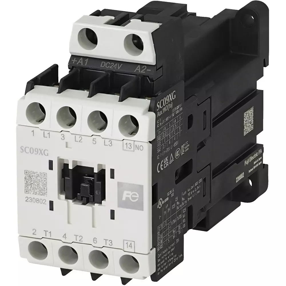 Fuji Electric Electromagnetic Contactor 1A Auxiliary Contact (400 V)9 Amp, SC09XGR-H10CC