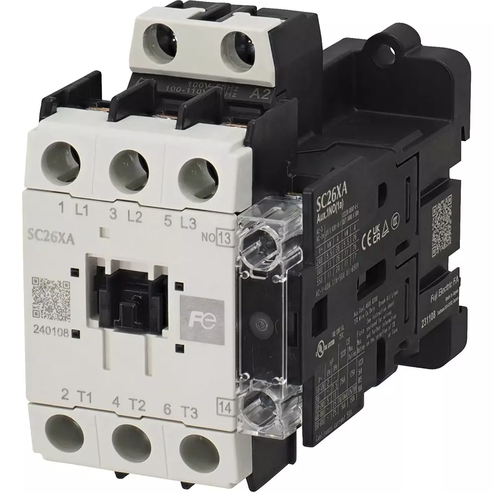 Fuji Electric Electromagnetic Contactor 1B Auxiliary Contact (400 V)26 Amp, SC26XA-201CC