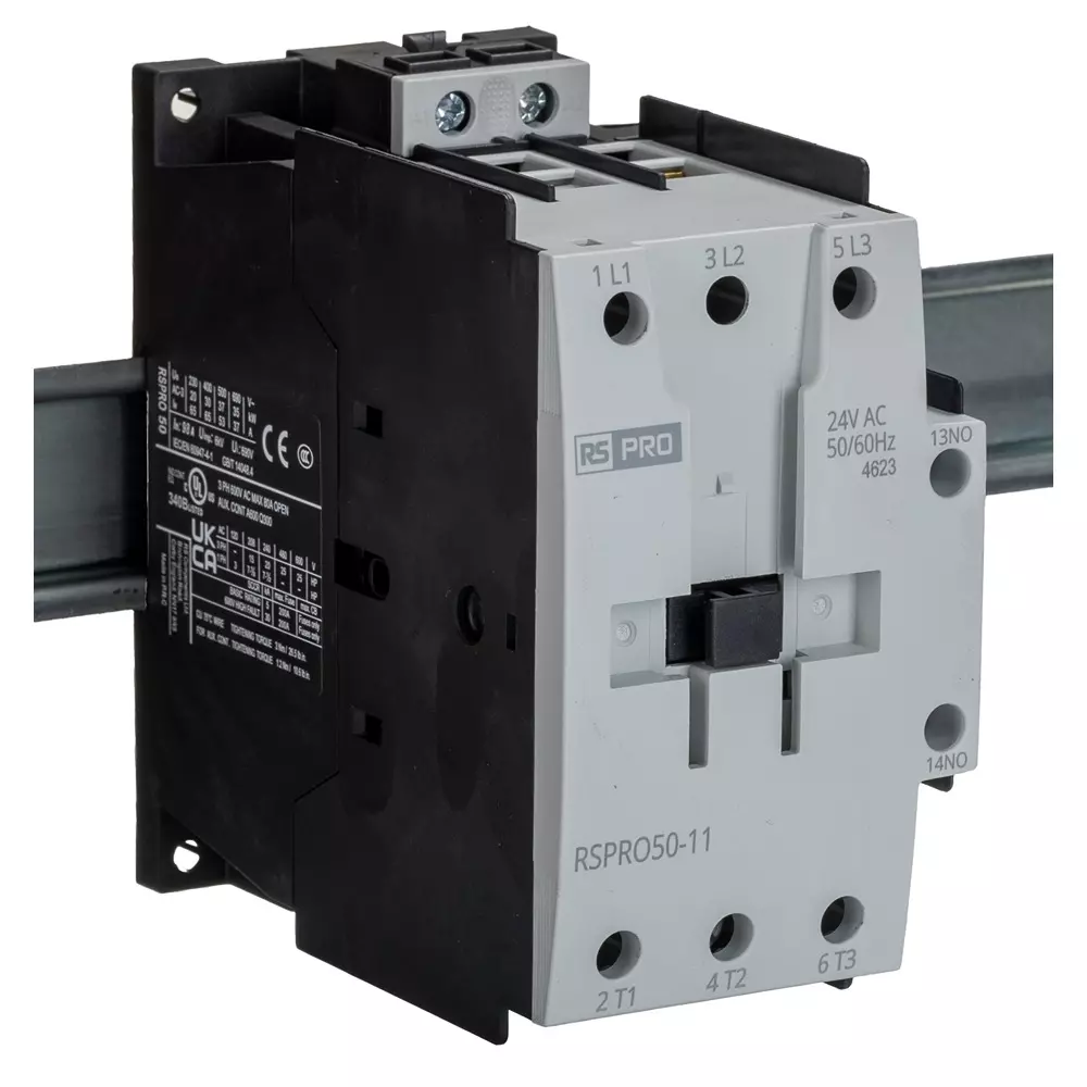 Buy RS PRO Contactor 3 Pole 24 V AC Coil Voltage 50 Amp Contact Current ...
