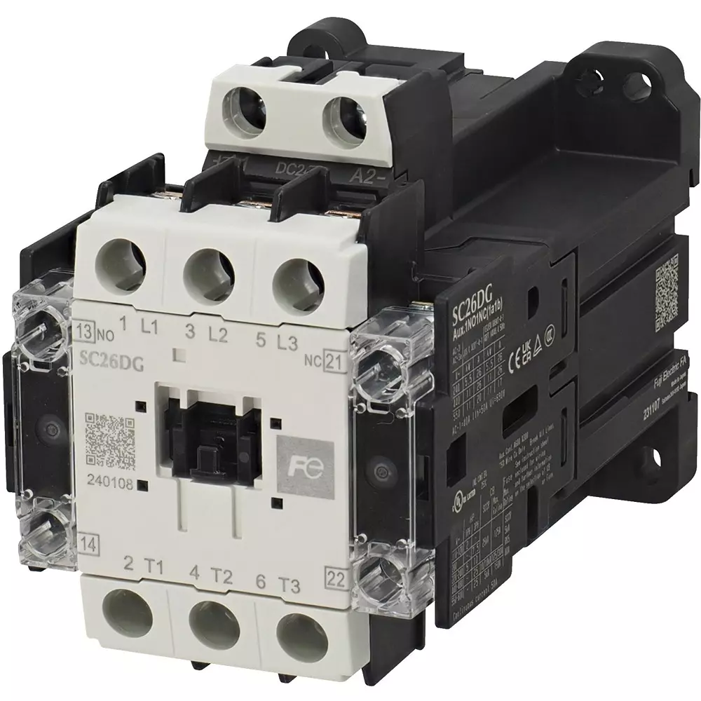Fuji Electric Electromagnetic Contactor 1A1B Auxiliary Contact (400 V)26 Amp, SC26DGH-G11CC