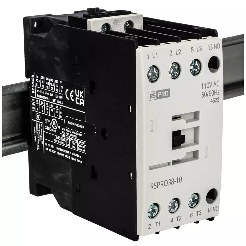 Buy RS PRO Contactor 3 Pole 110 V AC Coil Voltage 38 Amp Contact ...