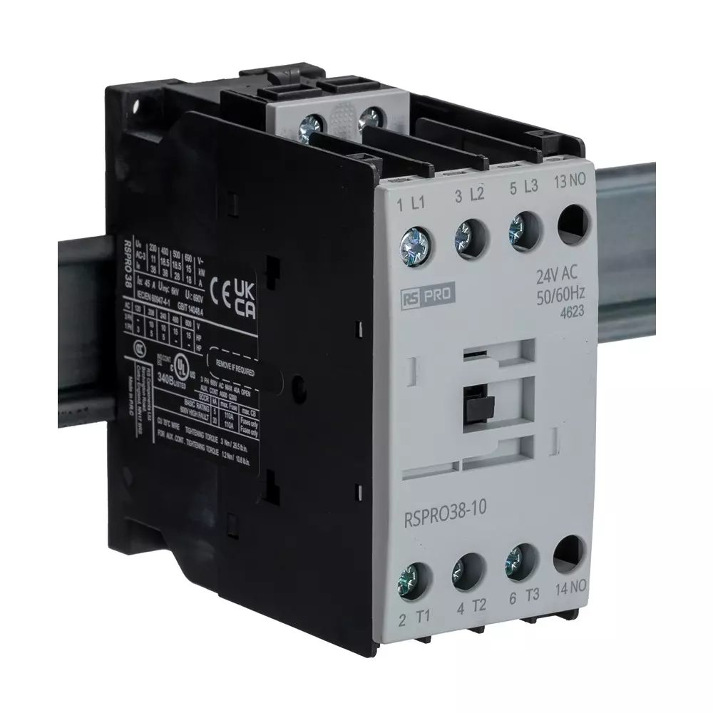 Buy RS PRO Contactor 3 Pole 24 V AC Coil Voltage 38 Amp Contact Current ...