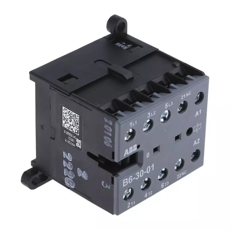ABB B6 B Contactor, 230 V AC Coil, 3-Pole, 9 A, 4 kW, 3NO, 690 V AC, B6-30-01-80