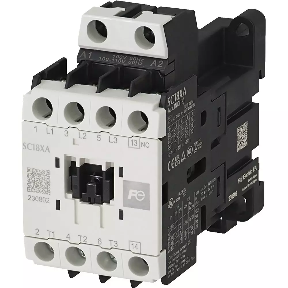 Fuji Electric Electromagnetic Contactor 1A Auxiliary Contact (400 V)18 Amp, SC18XA-J10Z3