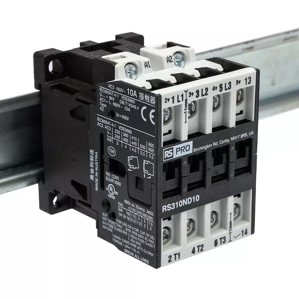 RS PRO Contactor 3 Pole 230 V AC Coil Voltage 10 Amp Contact Current, 2778415