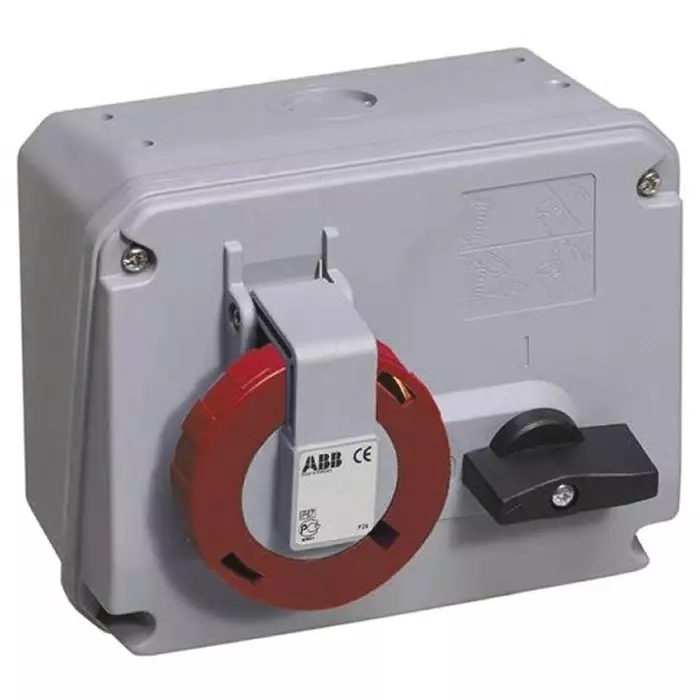 Amphenol Industrial Horizontal Switchable IP67 Industrial Interlock Socket 3P+E, 64A, 346 - 415 V, 2CMA167905R1000463MHS6W