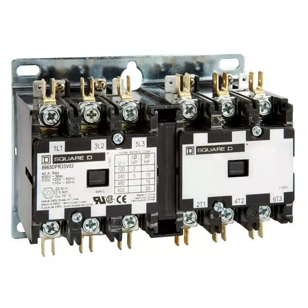 SQUARE D Electromechanical Contactor AC Type Coil 110 V AC, 120 V AC 30 Amp, 8965DPR33V02