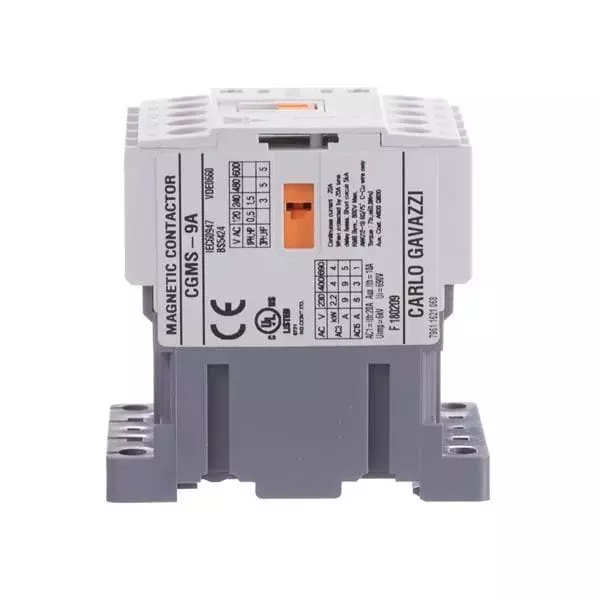 Carlo Gavazzi Electromechanical Contactor AC Type Coil 3 Form A (3PST-NO) 120 V AC 9 Amp, CGMS-9A-120-01