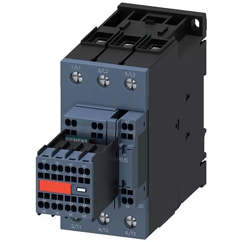 Siemens Electromechanical Contactor DC Type Coil 2 Form A (DPST-NO), 2 Form B (DPST-NC) 24 V DC 80 Amp, 3RT20383KB443MA0