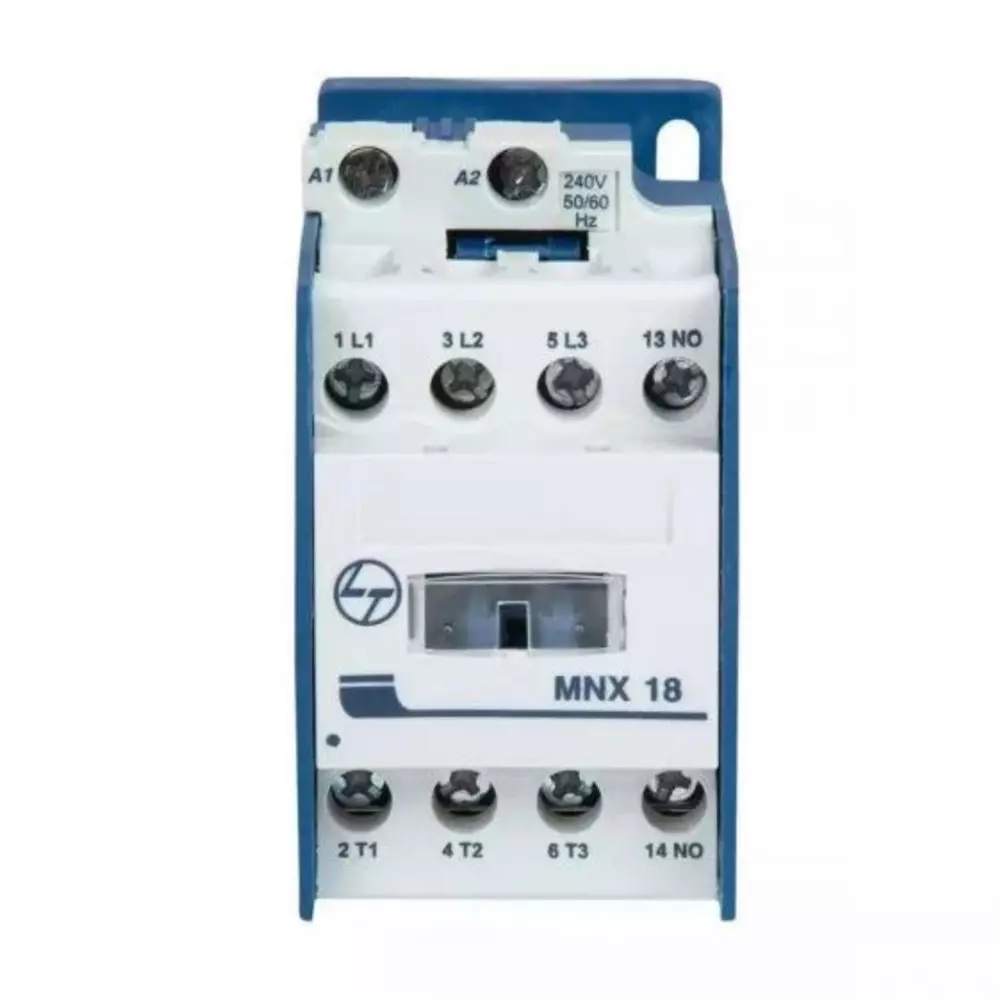 L&T (Lauritz Knudsen) 3 Pole Power Contactor MNX 18 Type 24 V DC Coil Voltage, 1 NO Aux. Contacts, CS941004000