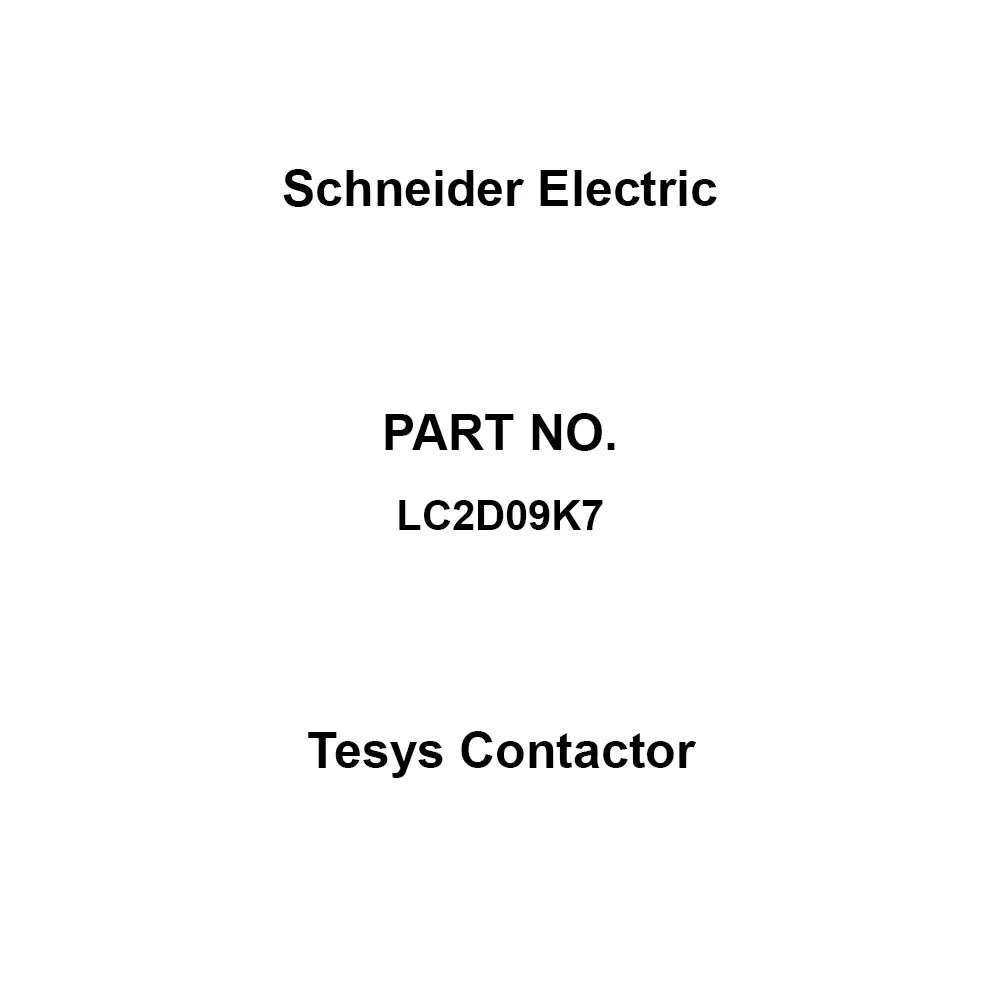 Schneider Electric Tesys Contactor >10 mohm Insulation Resistance for Signalling Circuit, LC2D09K7