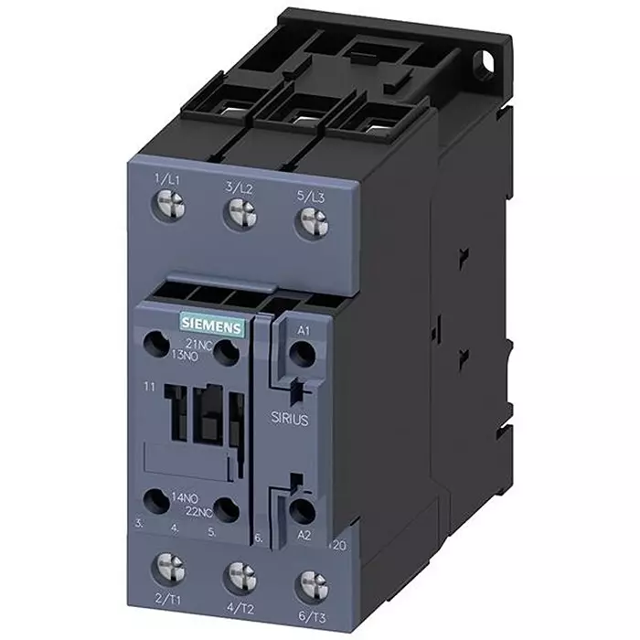 Siemens Electromechanical Contactor AC Type Coil 3 Form A (3PST-NO) 24 V AC 51 Amp, 3RT20361AC20
