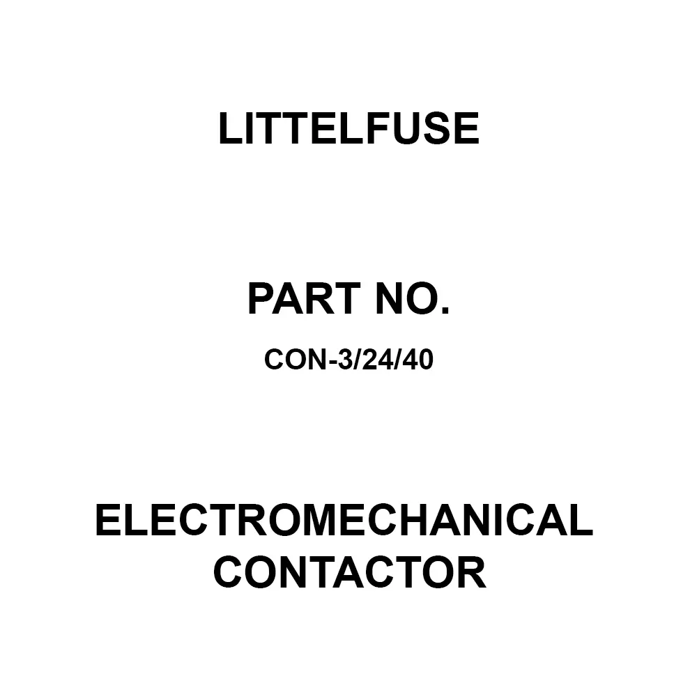 Littelfuse HCC Electromechanical Contactor 40 Amp Current Rating 24 V, CON-3/24/40