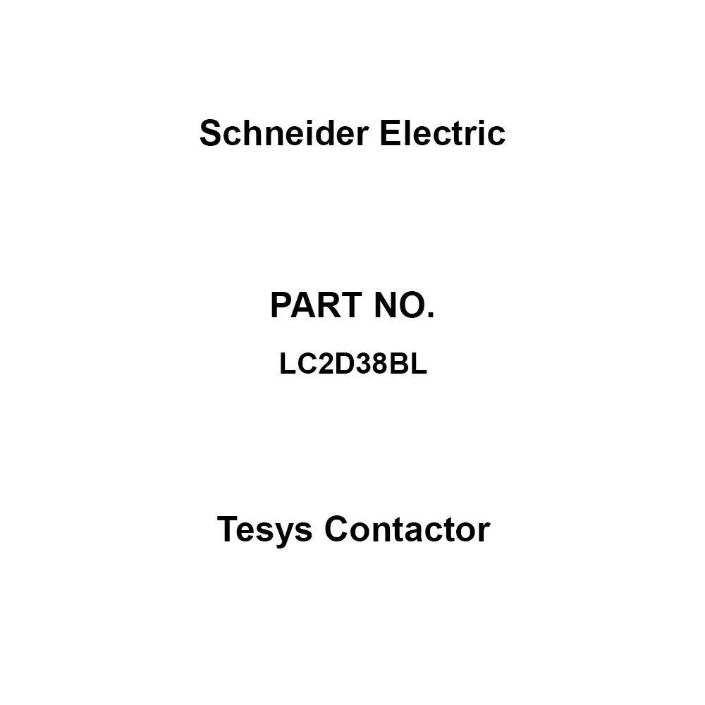 Schneider Electric Tesys Contactor >10 mohm Insulation Resistance for Signalling Circuit, LC2D38BL
