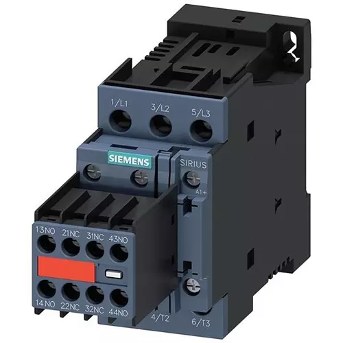 Siemens Electromechanical Contactor DC Type Coil 2 Form A (DPST-NO), 2 Form B (DPST-NC) 24 V DC 38 Amp, 3RT20281FB443MA0