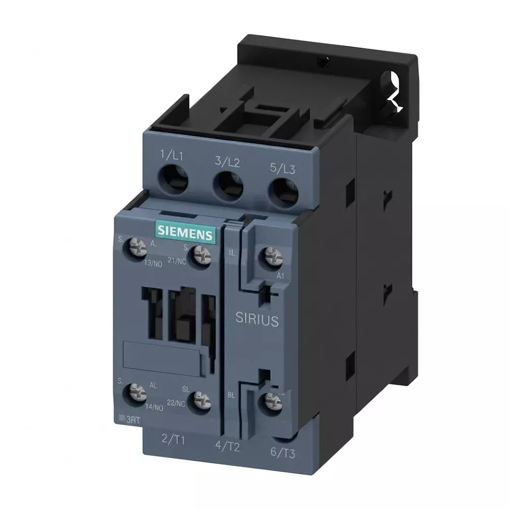 Siemens 3RT Series Power Contactor With Mirror Contact Elements, 1 NO + 1 NC Auxiliary Contacts DC Coil and 24 V DC Voltage, 3RT2028-1BB408KA0